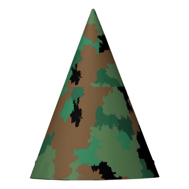 Green Army Jungle Camouflage Pattern Design  Party Hat (Front)