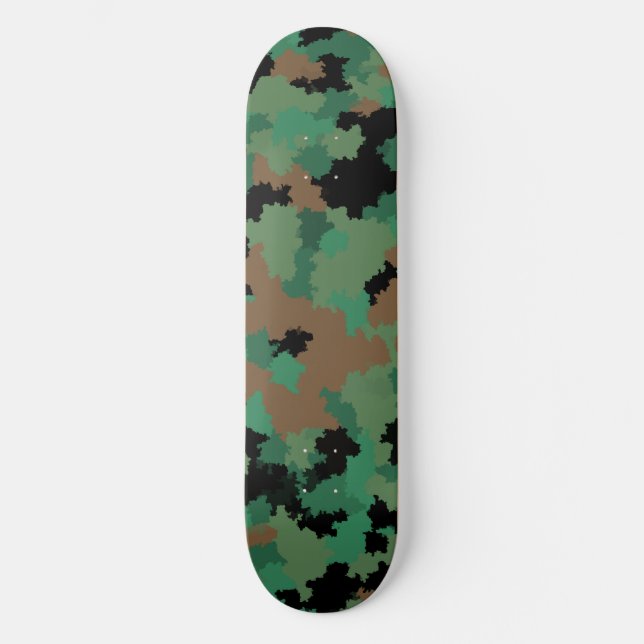 Green Army Jungle Camouflage Pattern Design  Skateboard (Front)