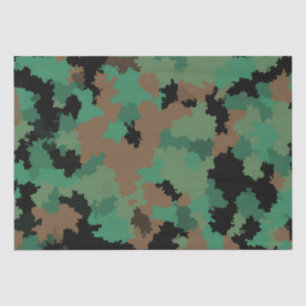 Green Army Jungle Camouflage Pattern Design  Tissue Paper