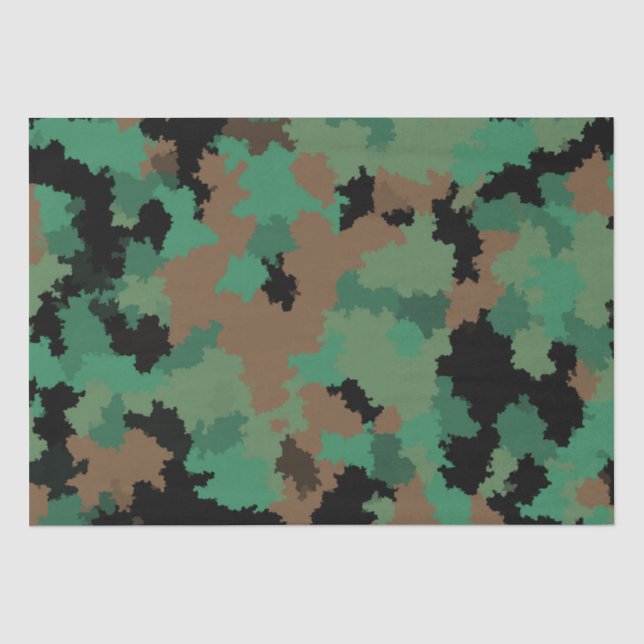 Green Army Jungle Camouflage Pattern Design  Tissue Paper (Front)