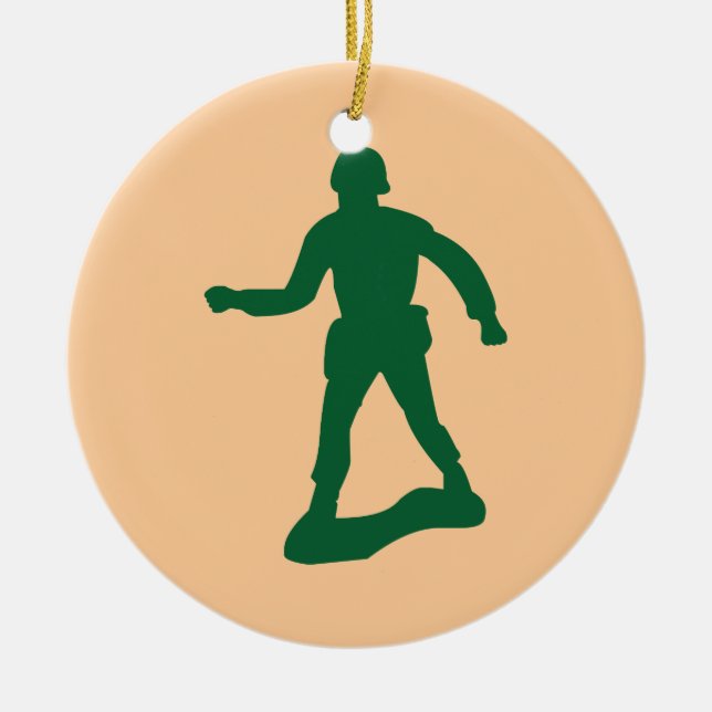 Green Army Men Ceramic Tree Decoration (Front)