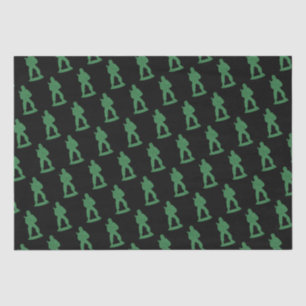 Green Army Men on Black Pattern   Tissue Paper