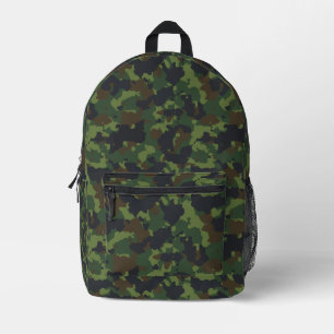 Green Army Military Camouflage Camo Printed Backpack
