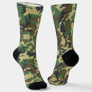 Green Army Navy Camouflage Pattern Camping Socks
