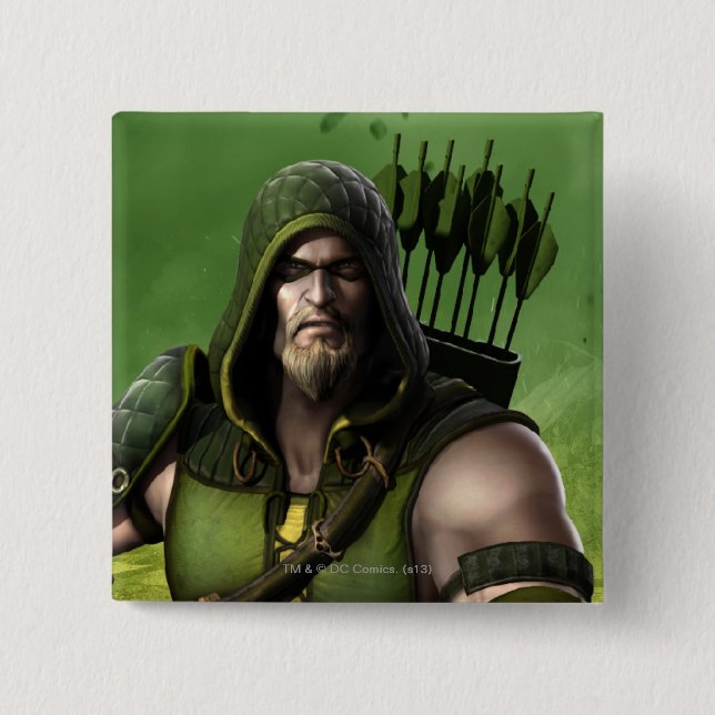 Green Arrow 15 Cm Square Badge (Front)