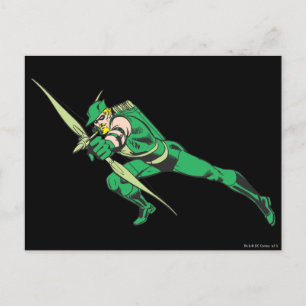Green Arrow Crouches Postcard