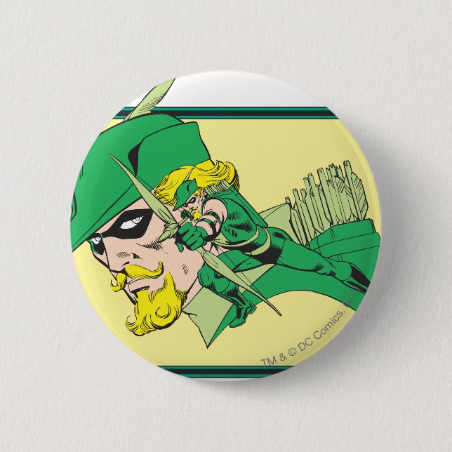 Green Arrow Head Shot 6 Cm Round Badge (Front)