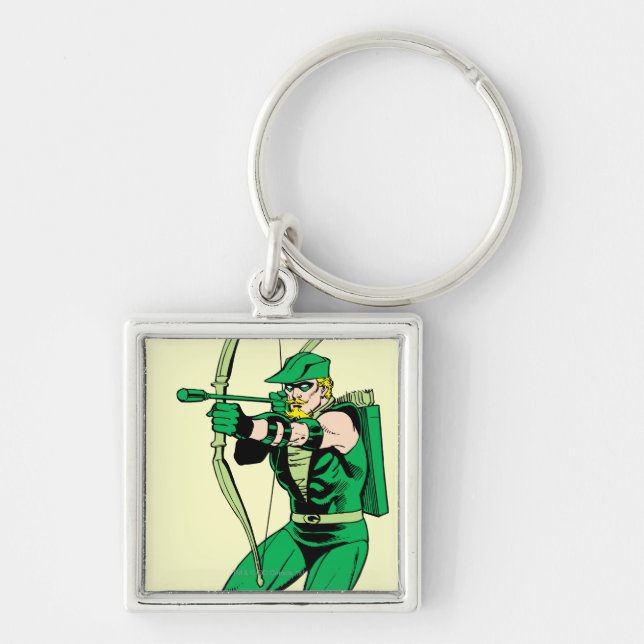 Green Arrow Shooting Arrow Key Ring (Front)