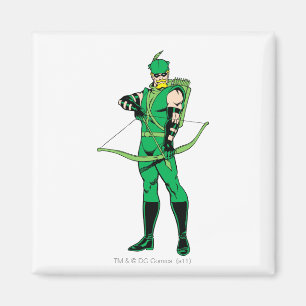 Green Arrow Standing with Bow Magnet