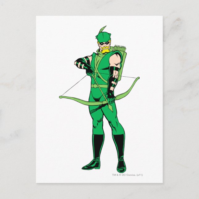 Green Arrow Standing with Bow Postcard (Front)