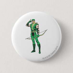 Green Arrow with Target 6 Cm Round Badge
