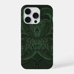 Green Art Deco Cobra Ornamental Symmetrical Snak iPhone 15 Pro Case