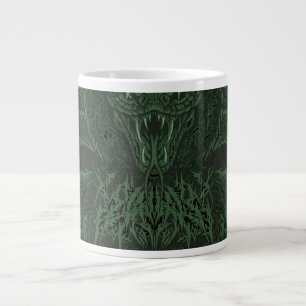 Green Art Deco Cobra Ornamental Symmetrical Snak Large Coffee Mug