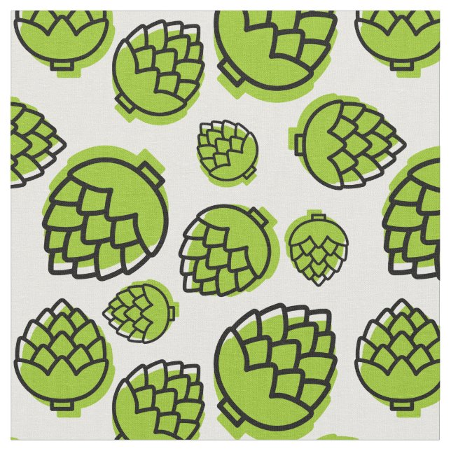 Green Artichoke Pattern Fabric (Close Up)