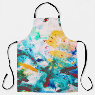 Green Artistic Canva. Purple Cool Illustration. Or Apron
