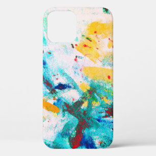 Green Artistic Canva. Purple Cool Illustration. Or iPhone 12 Case