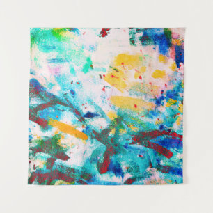 Green Artistic Canva. Purple Cool Illustration. Or Tapestry
