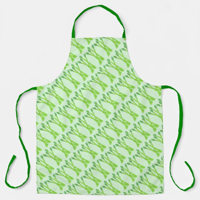 Green Asparagus Spears Vegetable Garden Veggie Veg Apron (Front)