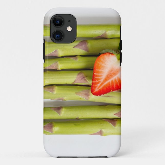 Green asparagus with strawberries top view Case-Mate iPhone case (Back)