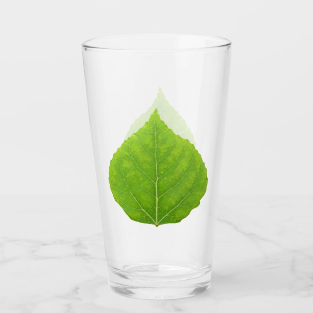 Green Aspen Leaf #11 Glass (Front)