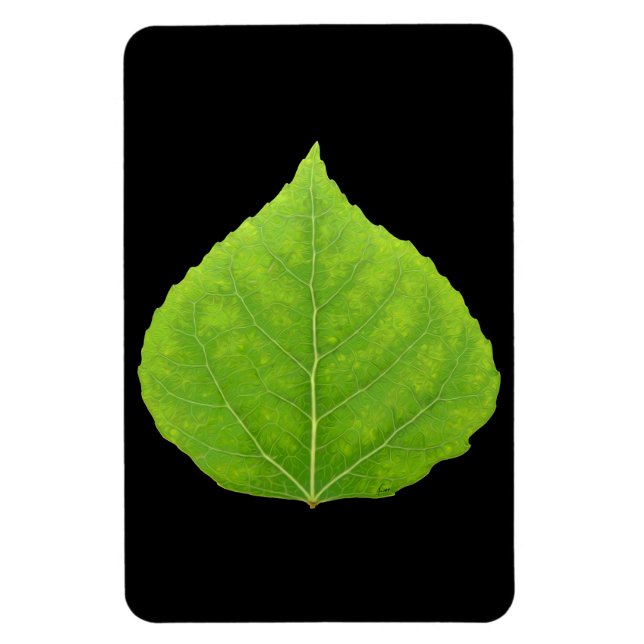 Green Aspen Leaf #11 Magnet (Vertical)