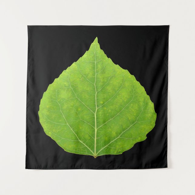 Green Aspen Leaf #11 Tapestry (Front)