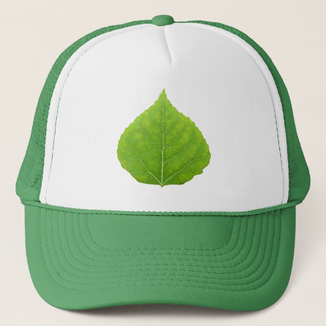 Green Aspen Leaf #11 Trucker Hat (Front)
