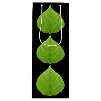 Green Aspen Leaf #11 Wine Gift Bag