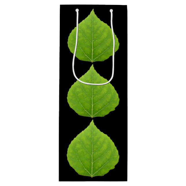 Green Aspen Leaf #11 Wine Gift Bag (Front)