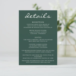 Green Aspen Tree Wedding Enclosure Card