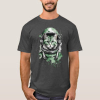 Green Astronaut Cat Splash