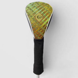 Green Asymmetrical Striped Geometric Golf Head Cover