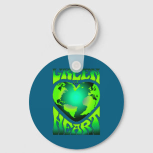 Green At Heart Eco Environmentally Friendly Retro Key Ring