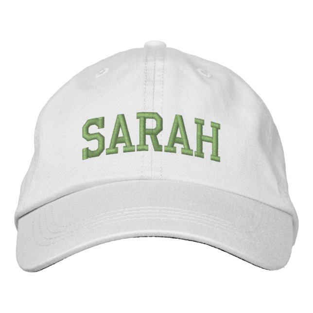 Green Athletic Block Monogram Custom Name Embroidered Hat (Front)