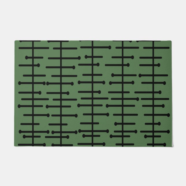 Green Atomic Lines Doormat (Front)