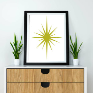 Green Atomic Starburst Mid Century Modern Decor