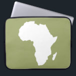 Green Audacious Africa Laptop Sleeve<br><div class="desc">Africa map outline in white with contrasting colours in Emporio Moffa's "Safari" palette inspired by the daring adventurousness and wilderness of the continent.</div>