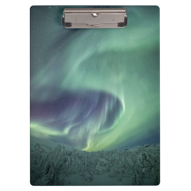 Green Aurora Borealis Nature Photo Clipboard (Front)