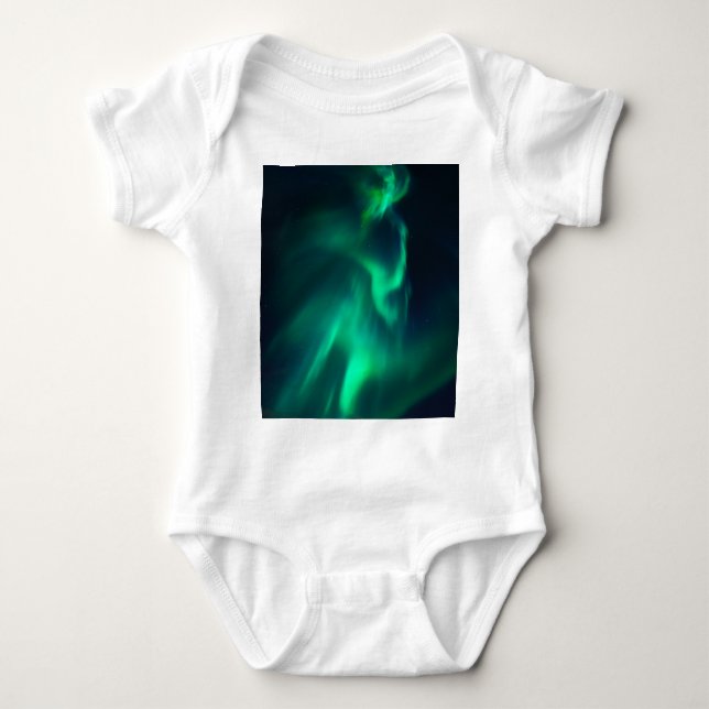 Green Aurora Northern Lights Baby Bodysuit (Front)