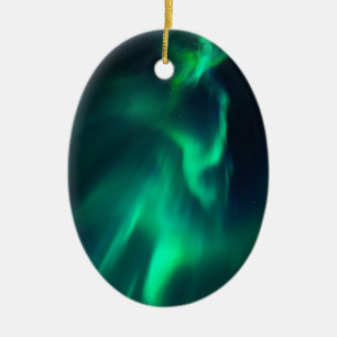 Green Aurora Northern Lights Ceramic Tree Decoration