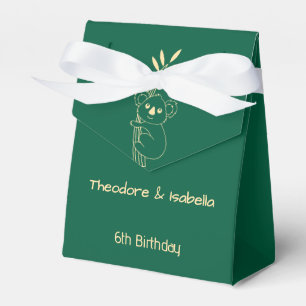 Green Australian Animals Twins 6th Birthday Favour Box