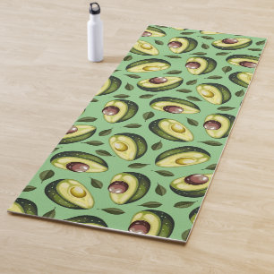 Green Avocado Pattern Green Yoga Mat