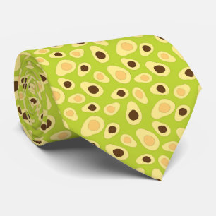 green avocado pattern tie