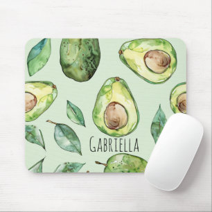 Green Avocados & Leaves Mouse Pad