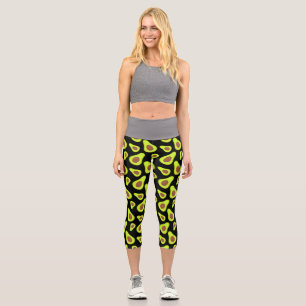 Green Avocados Vegetable Lover Veggie Healthy Food Capri Leggings