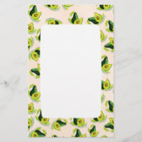 Green Avocados Watercolor Pattern