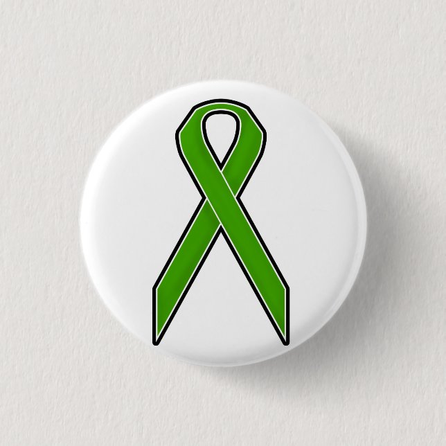 Green Awareness Ribbon 3 Cm Round Badge (Front)
