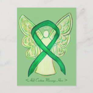 Green Awareness Ribbon Angel Custom Postcard