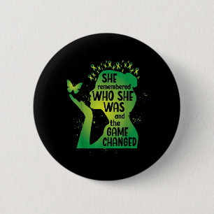 Green Awareness Ribbon Butterfly Mental Health 6 Cm Round Badge