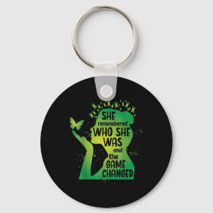 Green Awareness Ribbon Butterfly Mental Health  Key Ring